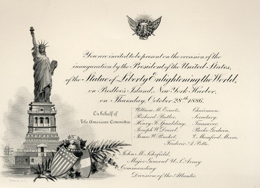 invitacion inauguracion estatua de la libertad